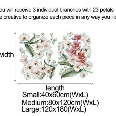 Orchid Branch Flower Wall Stickers