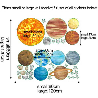 Individual Planet Wall Sticker Full Collection