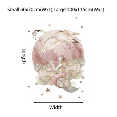 Mermaid Swan Pink Wall Stickers