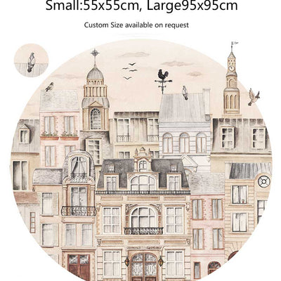Paris Building Circle Wall Stickers